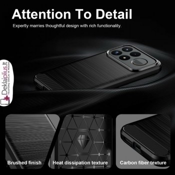 Carbon guminis dėklas - juodas (Xiaomi Poco F9 Ultra) Carbon guminis dėklas - juodas (Xiaomi Poco F9 Ultra)